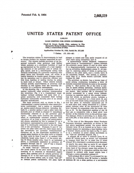 Patent number 2,668,519.